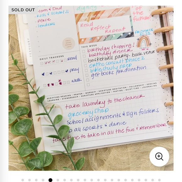 Happy Planner Watercolor Grace with Pink and Gold - Picture 11 of 15